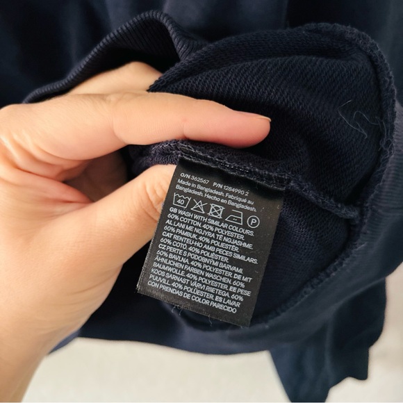 H&M Women's Cropped Navy Blue Oversized Sweater Top Size XL Lightweight - Picture 4 of 5